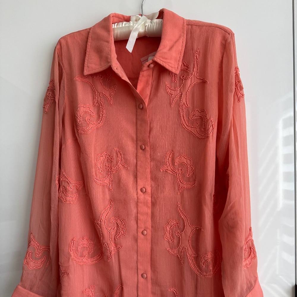 Soft Surroundings Coral blouse size medium